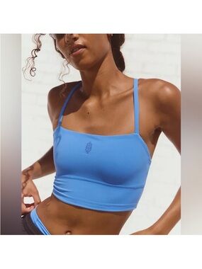 FP Movement by Free People Never Better Bandeau NWT Riviera Blue -L NWT